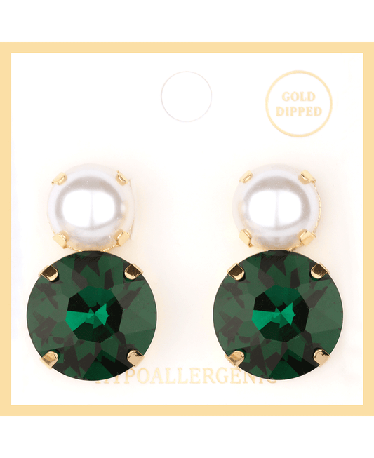 Pearl & Rhinestone Post Earring