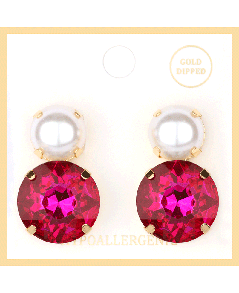 Pearl & Rhinestone Post Earring