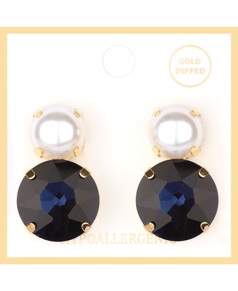 Pearl & Rhinestone Post Earring
