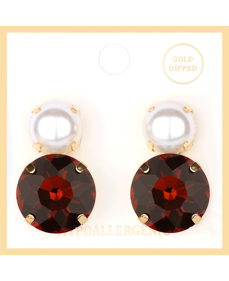 Pearl & Rhinestone Post Earring