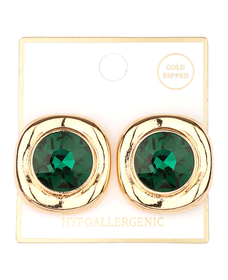 Metal Frame w/ Rhinestone Post Earring
