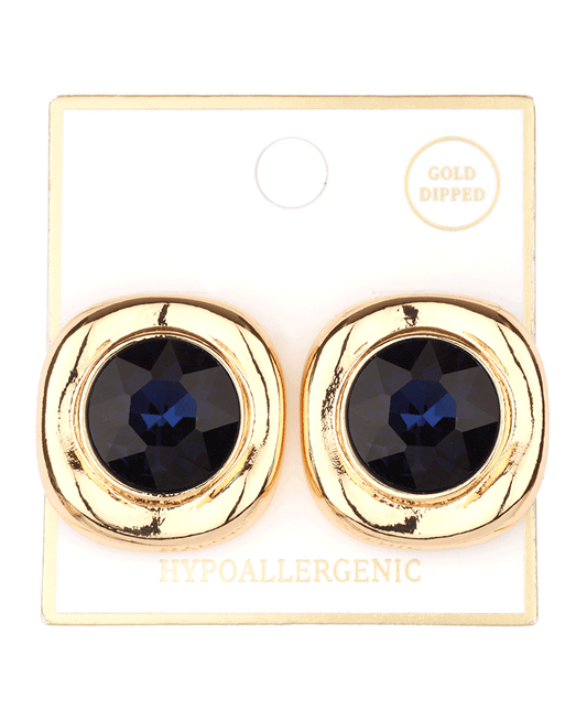 Metal Frame w/ Rhinestone Post Earring