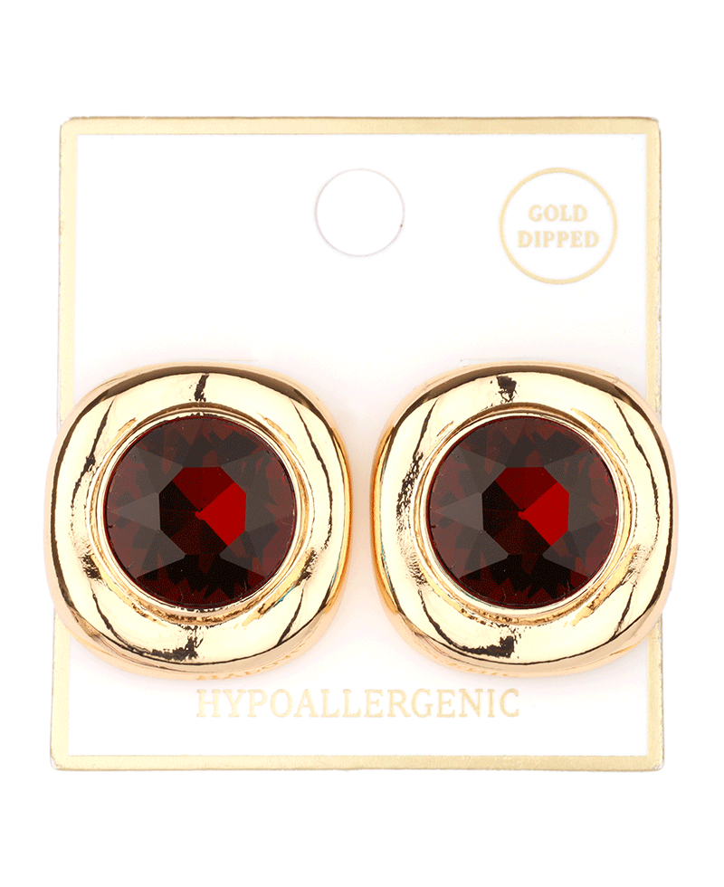 Metal Frame w/ Rhinestone Post Earring