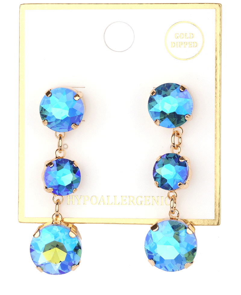 Rhinestone Drop Post Earring