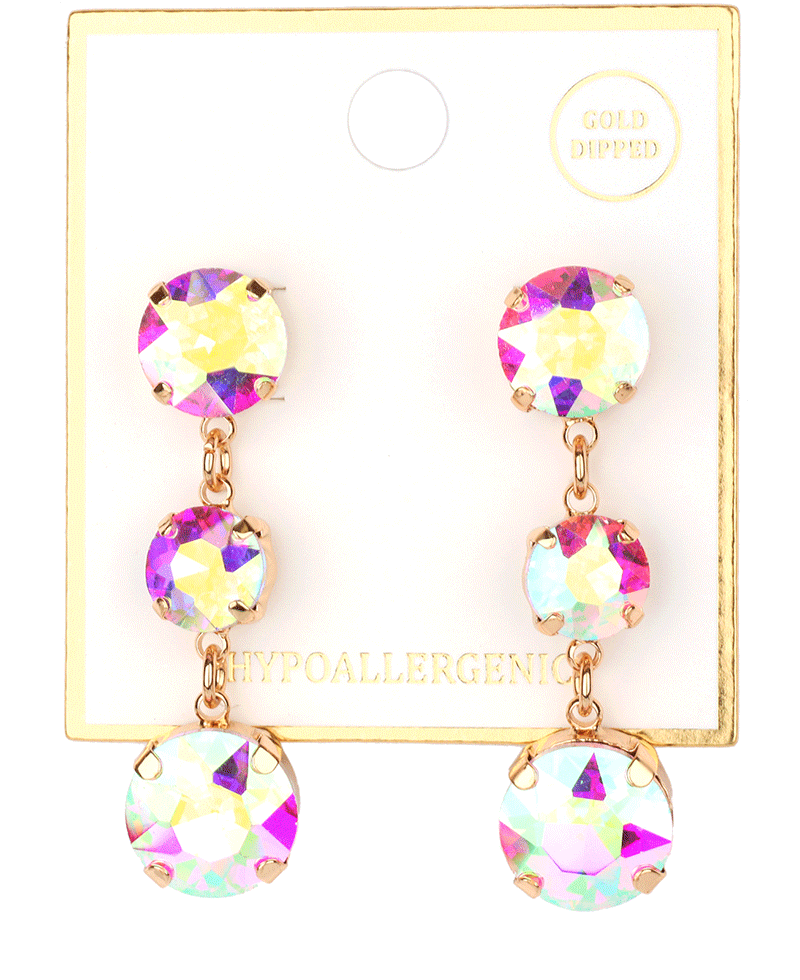 Rhinestone Drop Post Earring