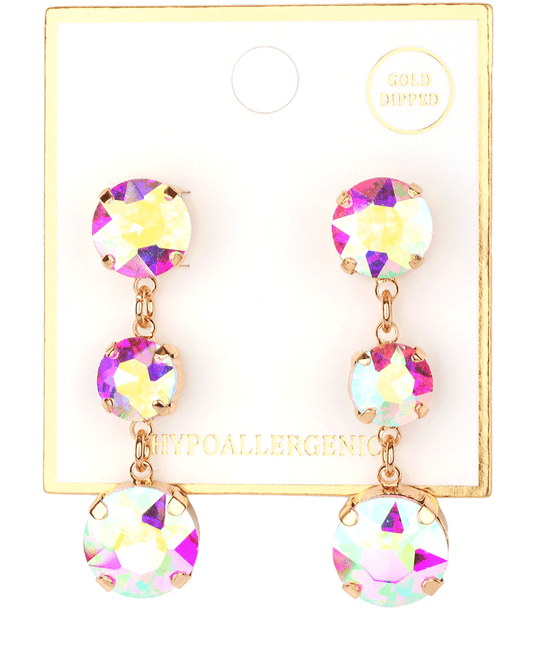 Rhinestone Drop Post Earring