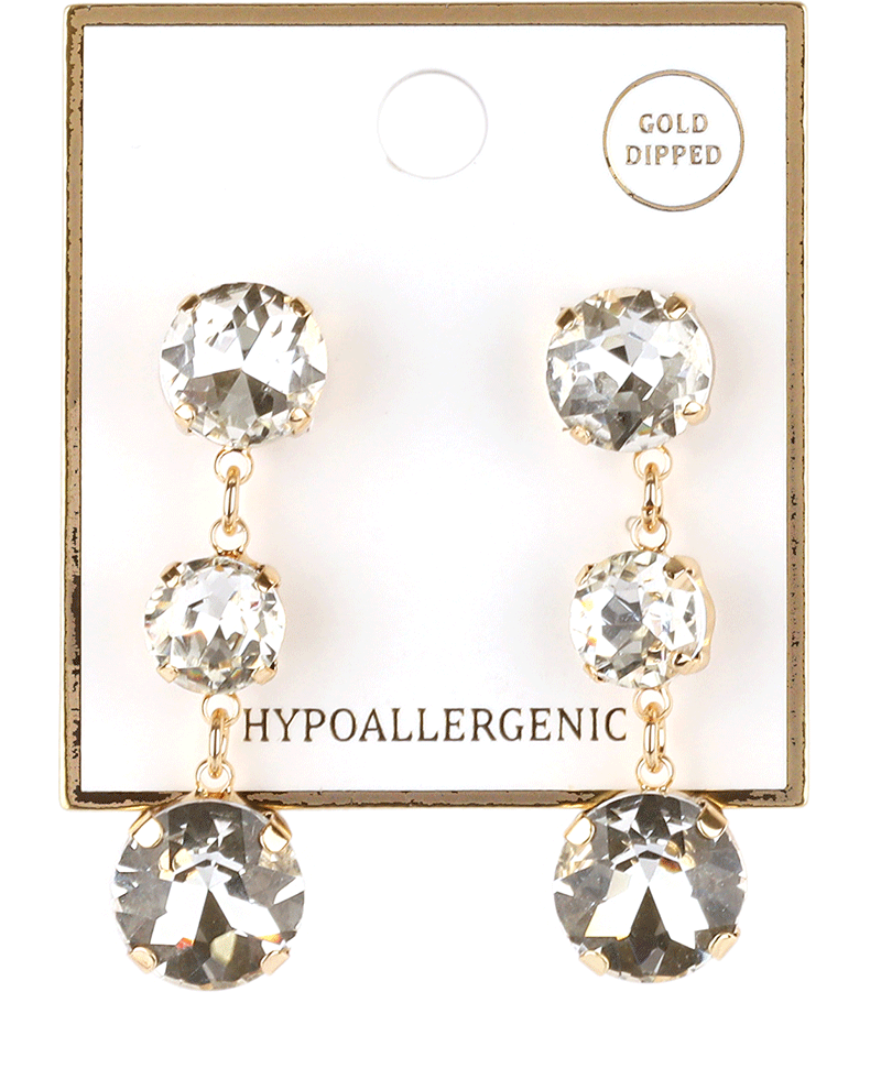 Rhinestone Drop Post Earring
