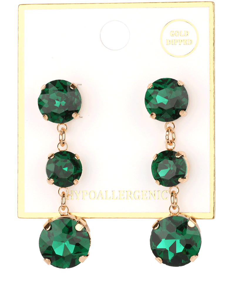 Rhinestone Drop Post Earring