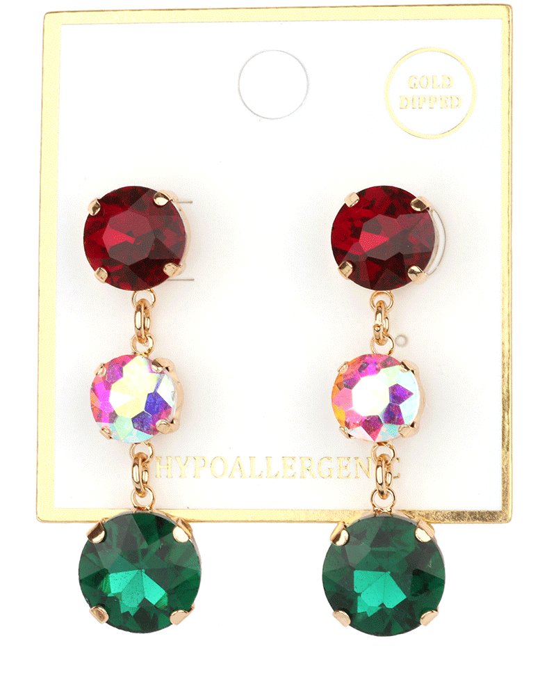 Rhinestone Drop Post Earring