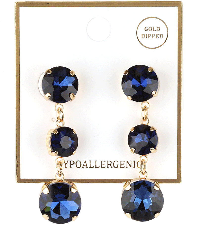 Rhinestone Drop Post Earring