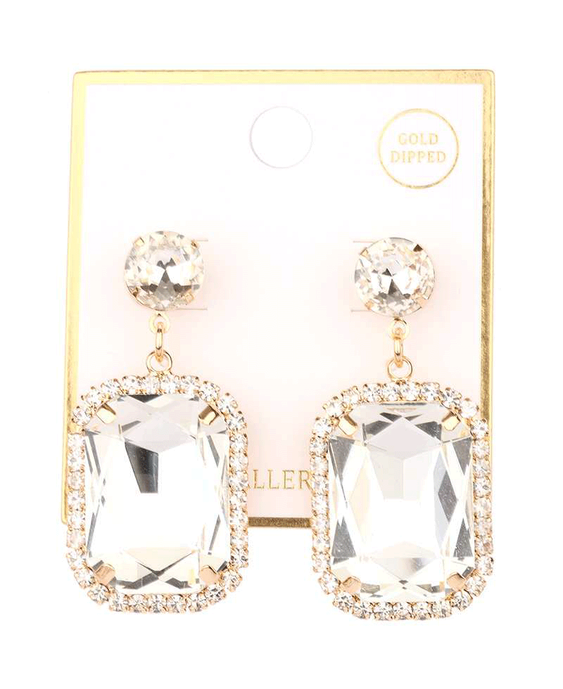 Crystal w/ Rhinestone Post Earring