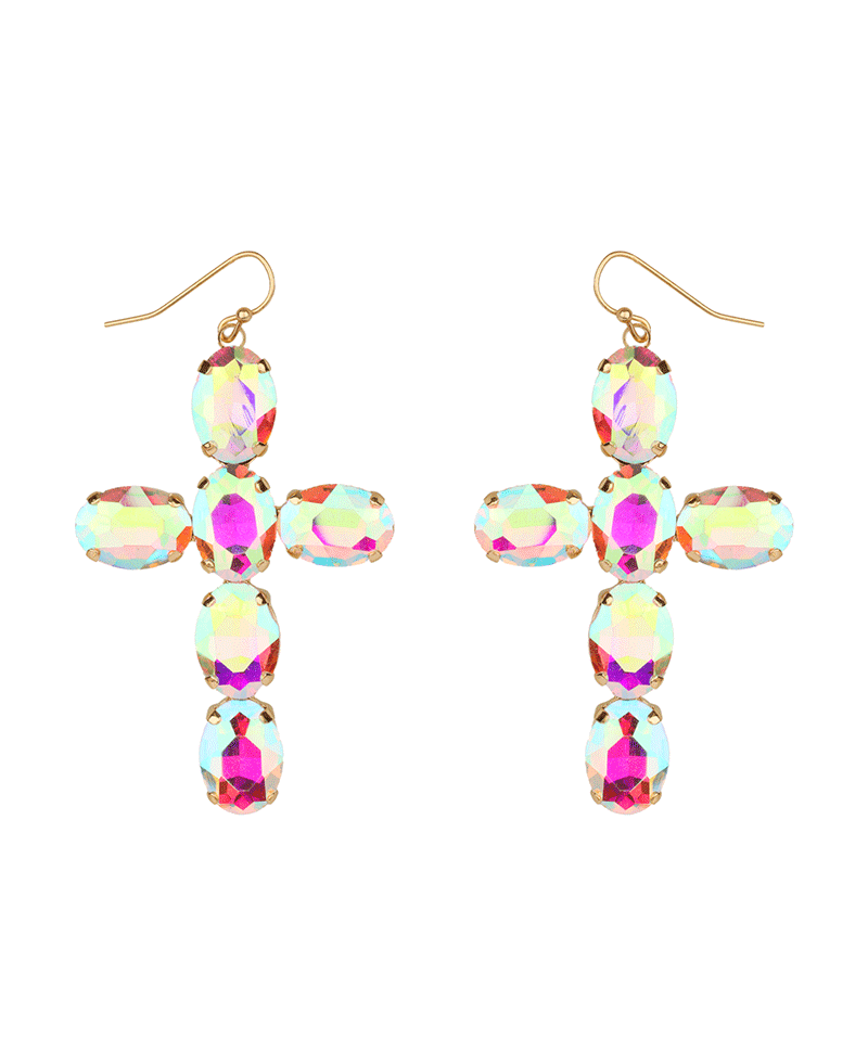 Rhinestone Cross Earring