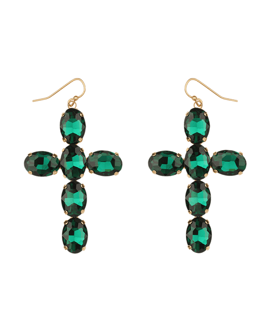 Rhinestone Cross Earring