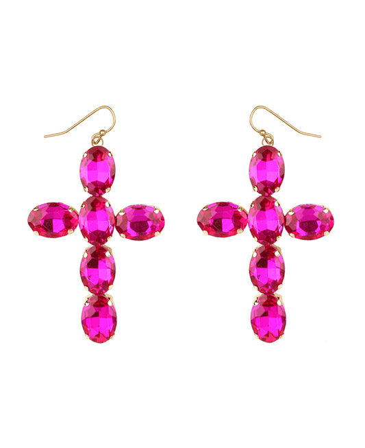 Rhinestone Cross Earring