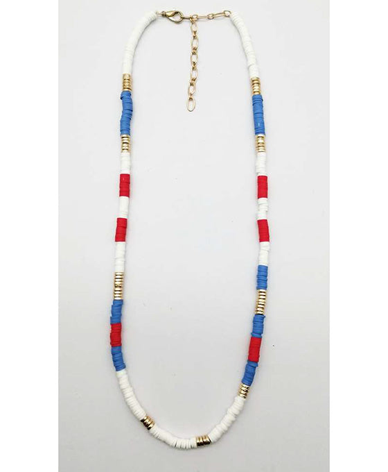 Rubber Disc & Metal Necklace