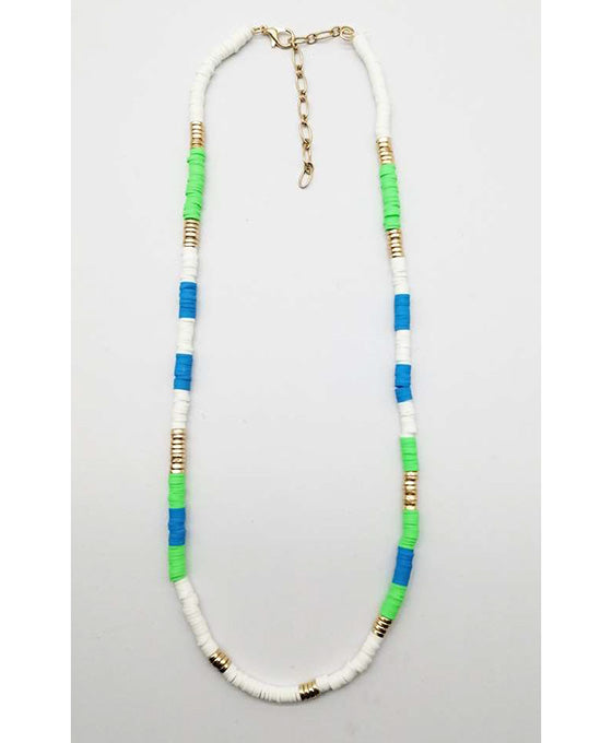 Rubber Disc & Metal Necklace