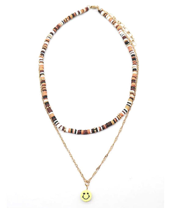 Heishi Beads w/ Smile Face Necklace