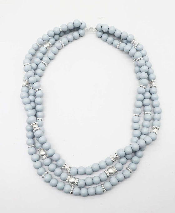 Muti Layered Wood Beads Necklace