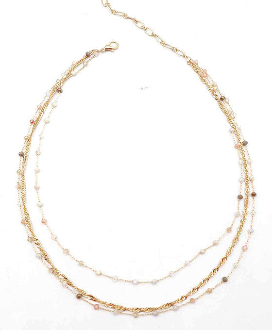 Multi Layered Glass Beads Necklace