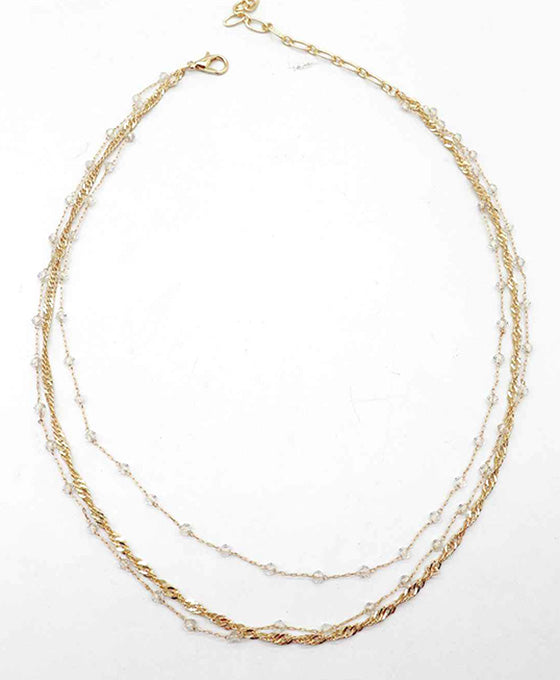 Multi Layered Glass Beads Necklace