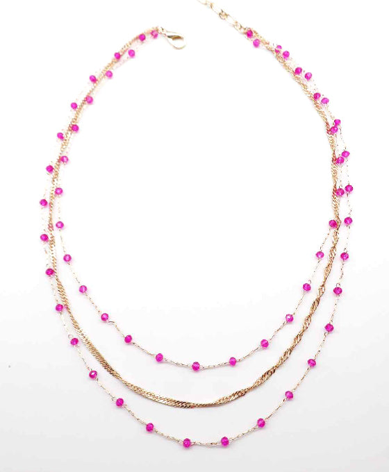 Multi Layered Glass Beads Necklace