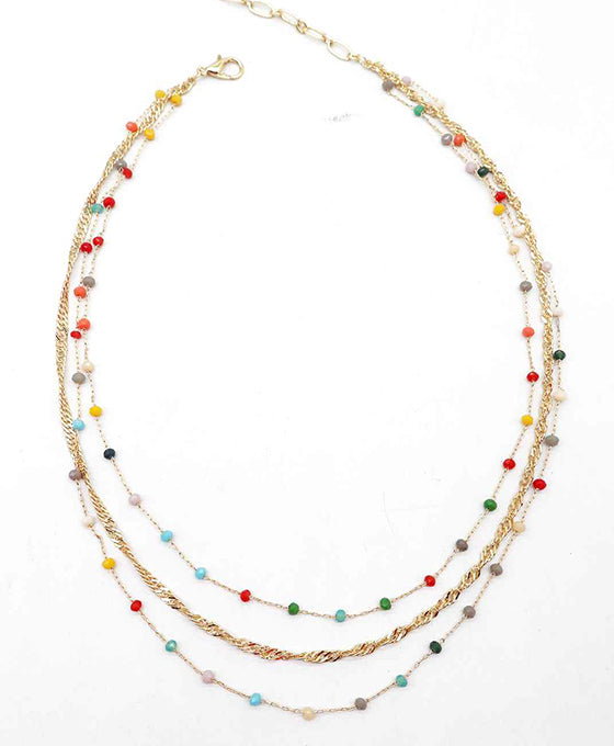 Multi Layered Glass Beads Necklace