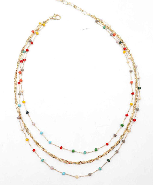 Multi Layered Glass Beads Necklace