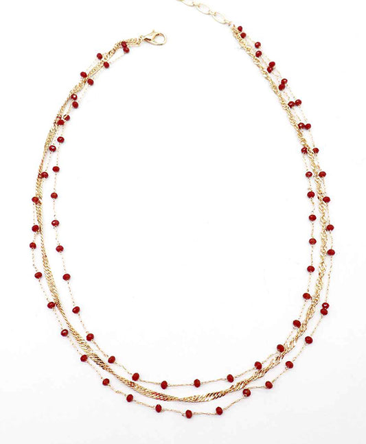Multi Layered Glass Beads Necklace