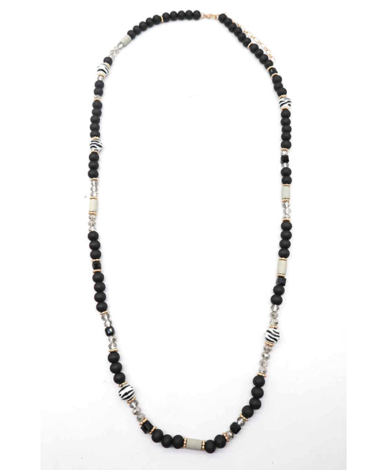 Wood Beads Long Necklace