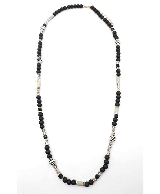 Wood Beads Long Necklace