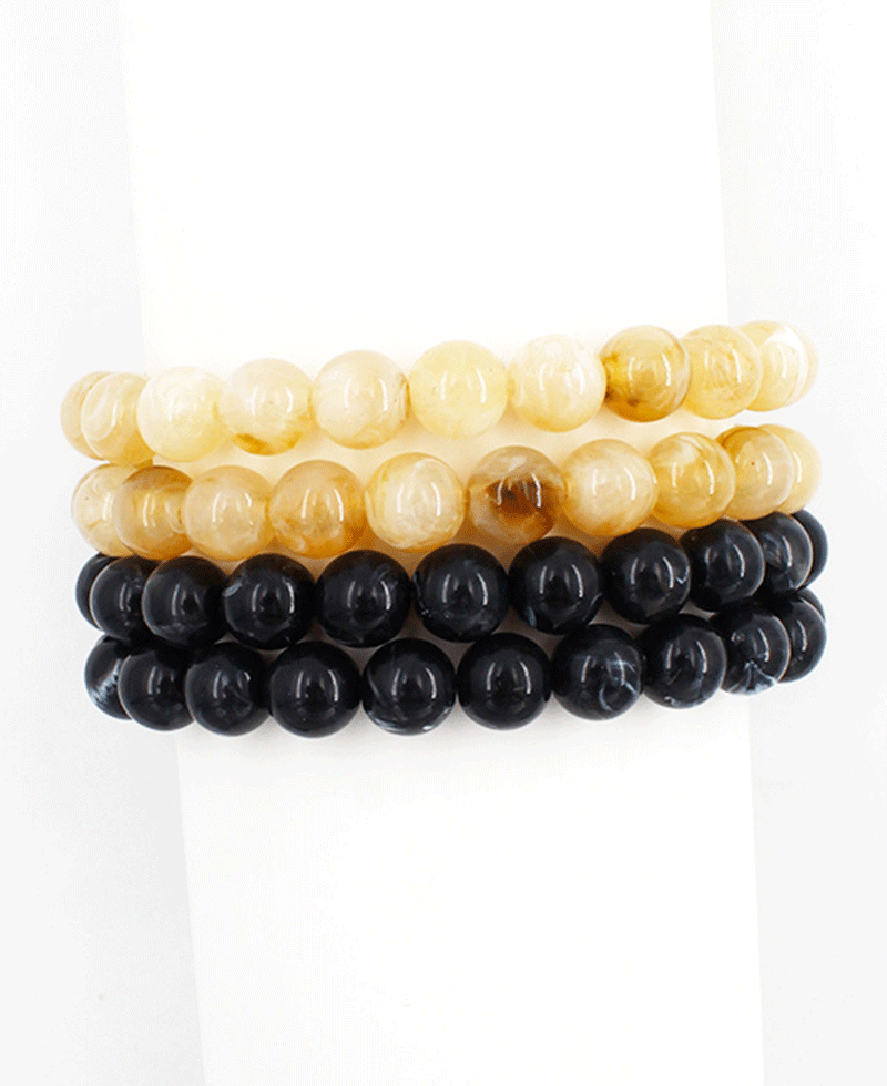 Natural Stone Beaded Stretch Bracelet