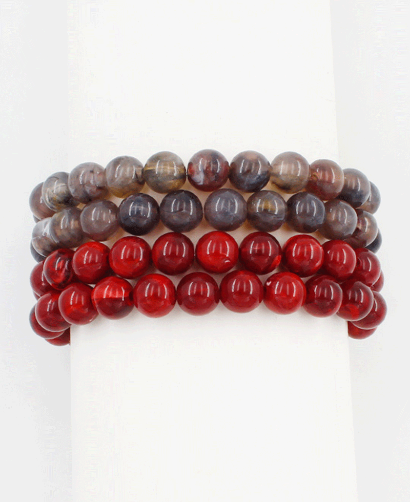 Natural Stone Beaded Stretch Bracelet