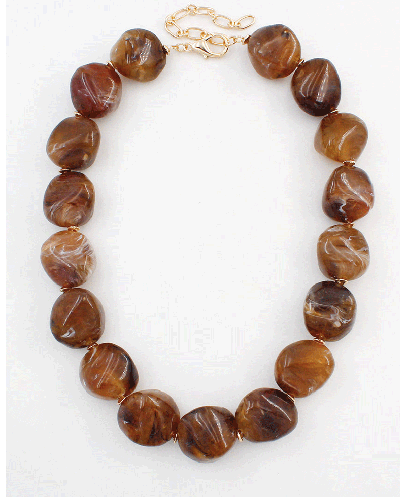 Marble Bead Statement Necklace