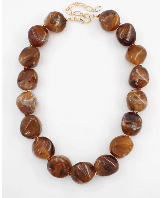 Marble Bead Statement Necklace