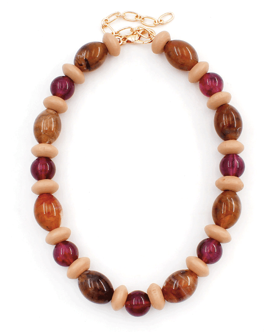 Chunky Marbled Beads Necklace