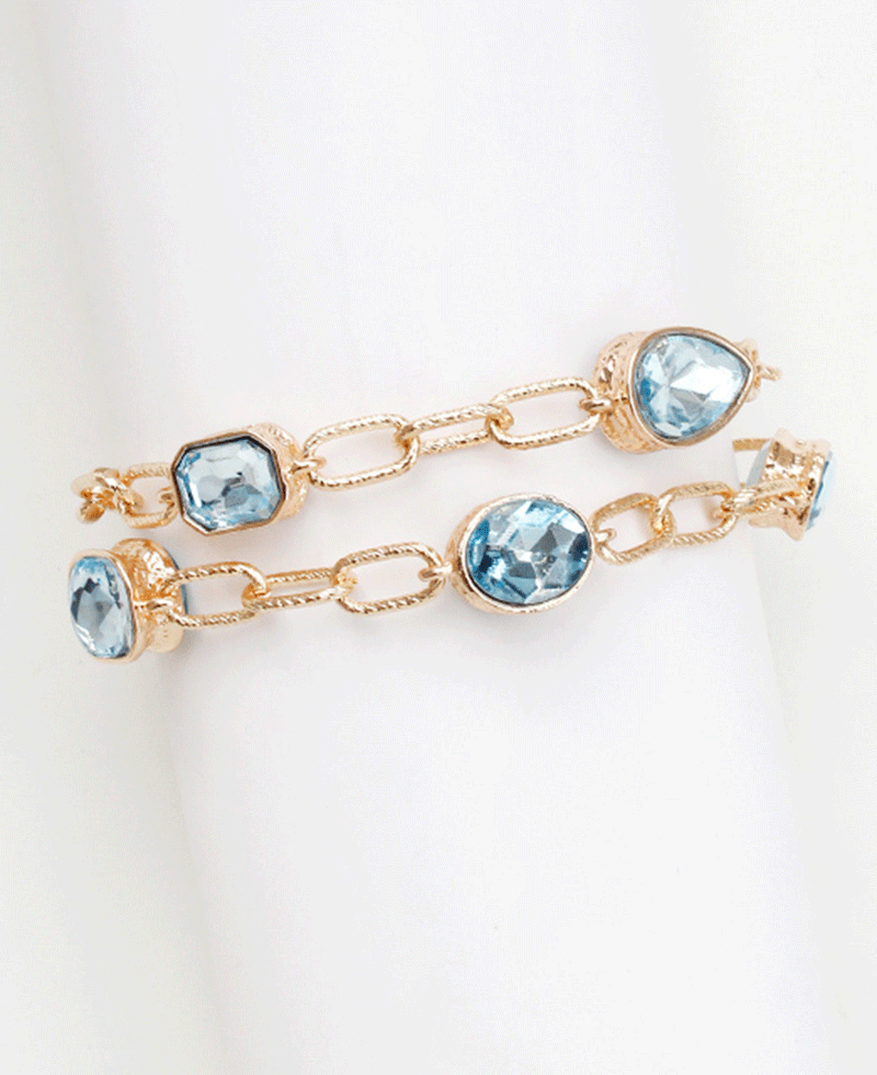 Multi Shape Stone Chain Bracelet