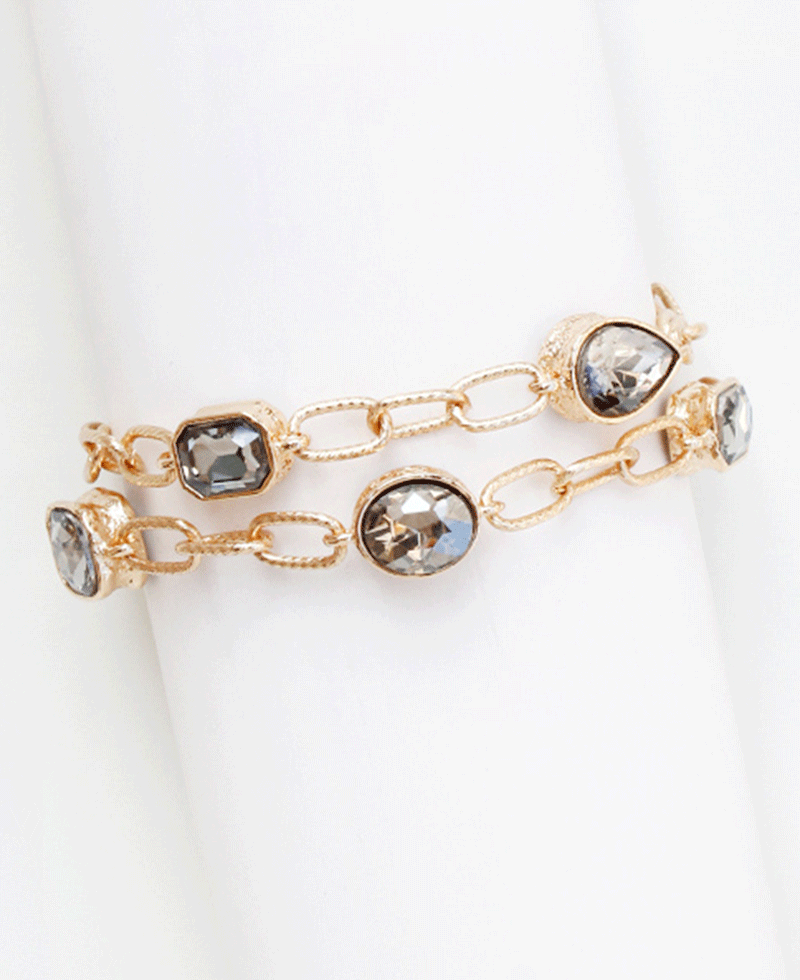 Multi Shape Stone Chain Bracelet
