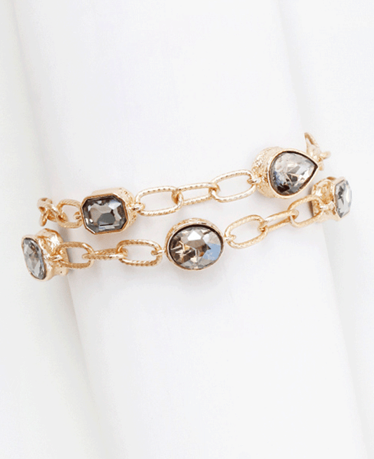 Multi Shape Stone Chain Bracelet