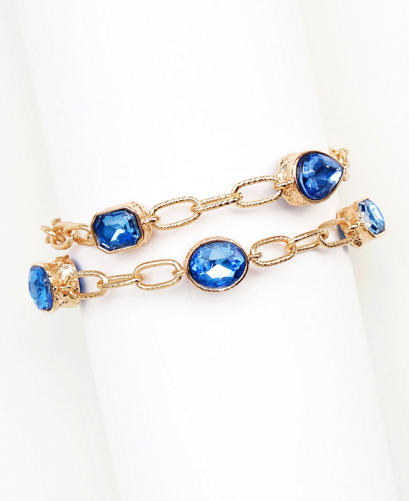 Multi Shape Stone Chain Bracelet