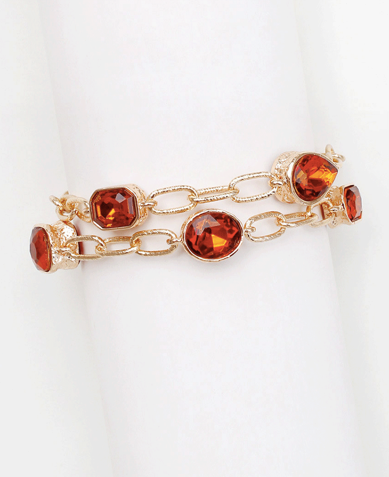 Multi Shape Stone Chain Bracelet