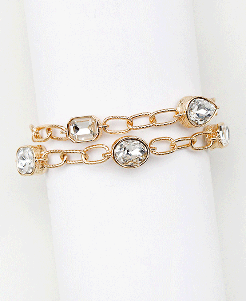 Multi Shape Stone Chain Bracelet