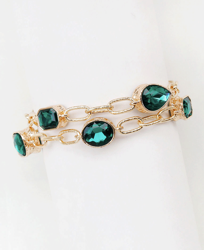Multi Shape Stone Chain Bracelet
