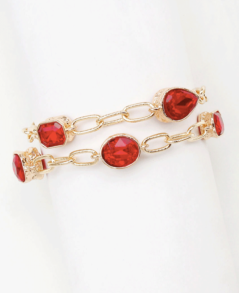 Multi Shape Stone Chain Bracelet