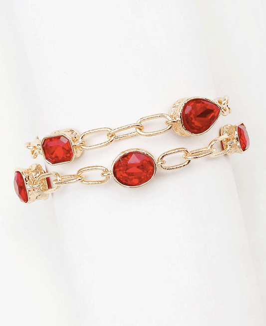 Multi Shape Stone Chain Bracelet