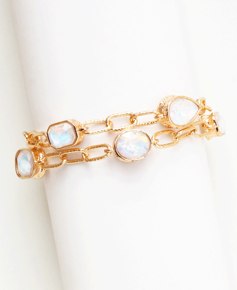 Multi Shape Stone Chain Bracelet