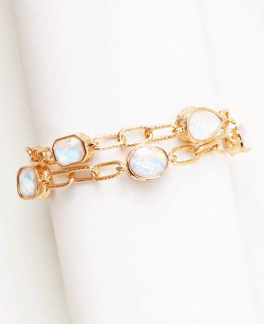 Multi Shape Stone Chain Bracelet