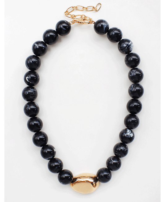 Gold Tone Accent Bead Beaded Necklace