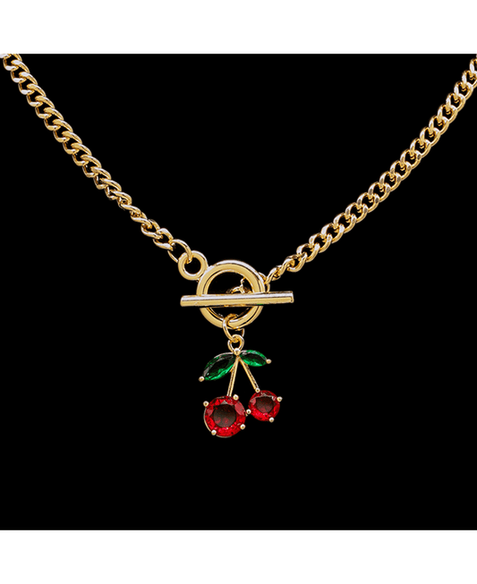 Cherry Chain Toggle Short Necklace