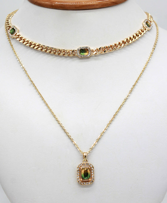 Two Tone Ombre 2 Strand Necklace