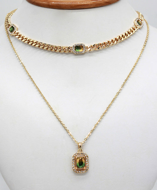 Two Tone Ombre 2 Strand Necklace